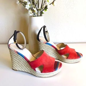 Cole Haan Giselle Hi Espadrille Wedge Sandals Size 9